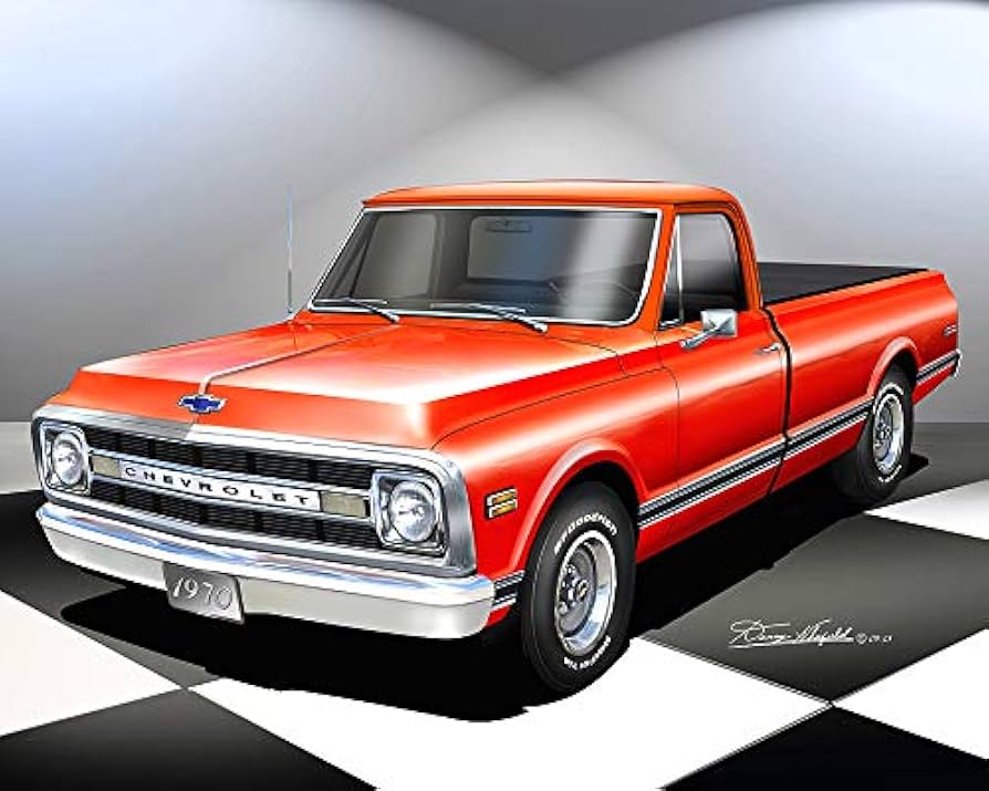 Amazon.com: Automotive Art Prints 1969 Chevrolet C-10 Pickup
